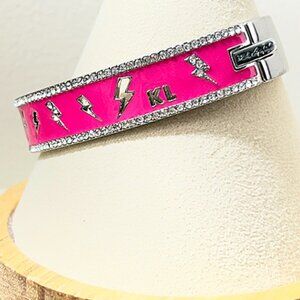 Karl Lagerfeld Paris | Silver-Tone Pavé & Cutout Lightning Bolt Color Bangle Bra